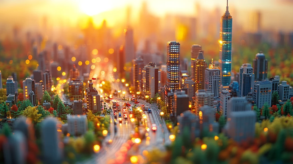 乐高积木拼成的城市建筑景观