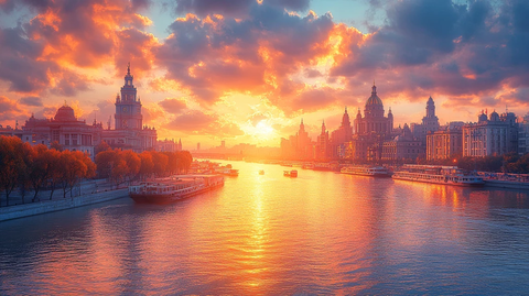 黄浦江畔的外滩建筑群