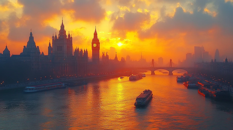 黄浦江畔的外滩建筑群