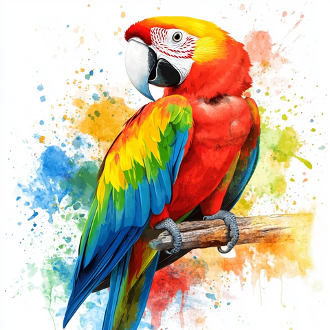 彩色鹦鹉插画