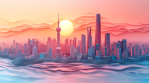 东方明珠塔及周边高楼的城市景观