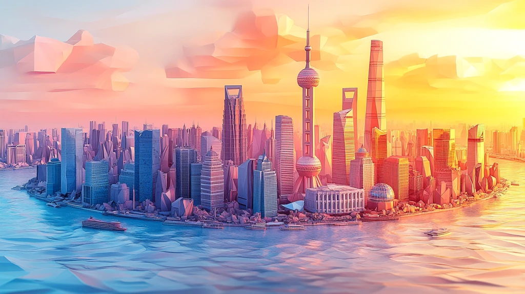 东方明珠塔及周边高楼的城市景观