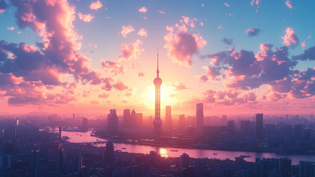 东方明珠塔的城市景观