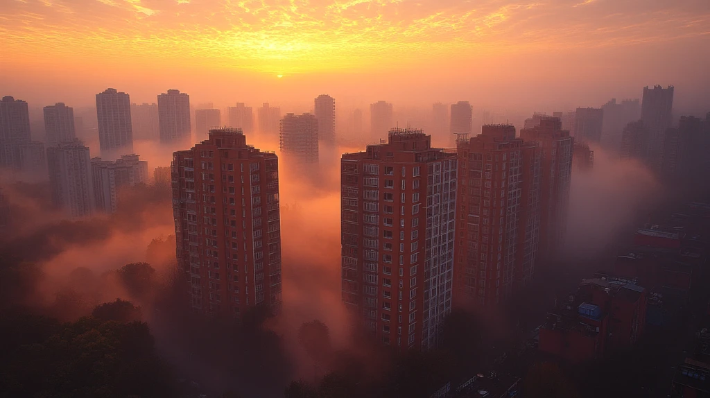 俯瞰城市夜景灯火辉煌的都市风光