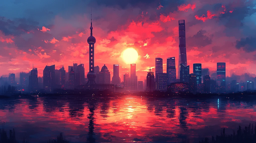 东方明珠塔下的黄浦江畔