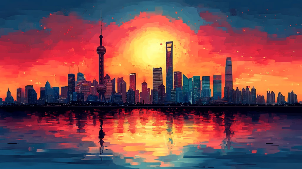 上海东方明珠与黄浦江游船的多彩景观