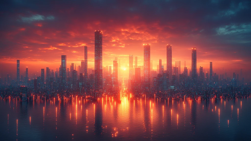 俯瞰城市中心车水马龙的繁华景象