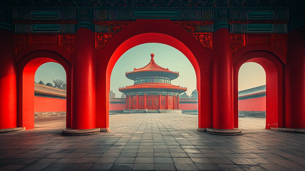 中式庭院内景传统建筑的典雅风貌