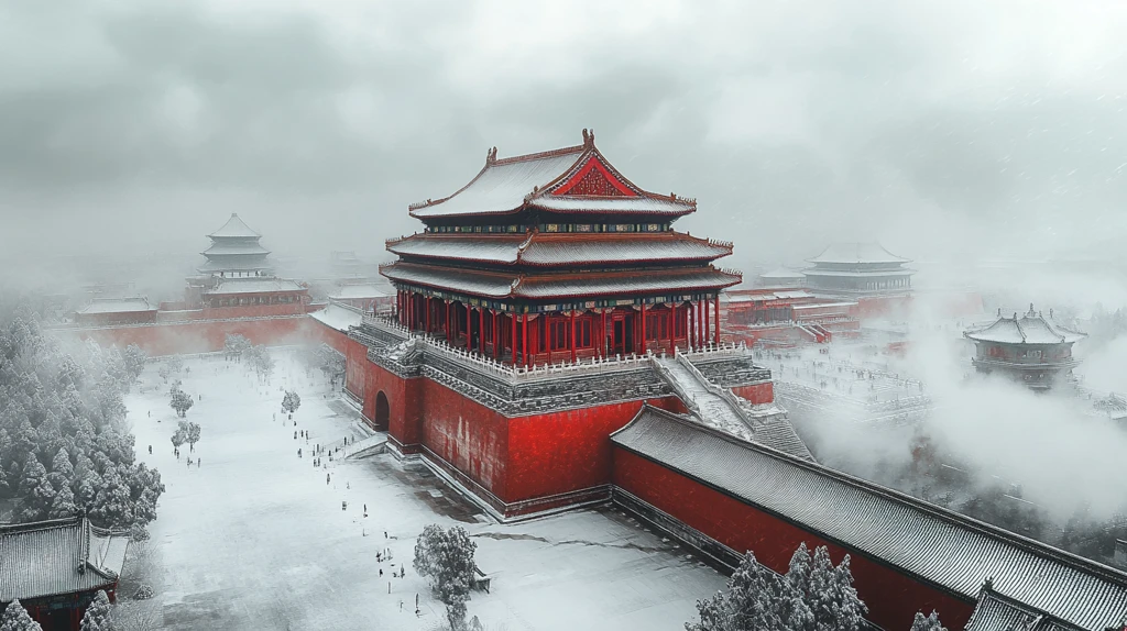 中式传统建筑景观图