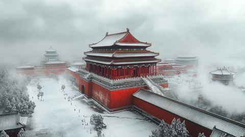 中式传统建筑景观图