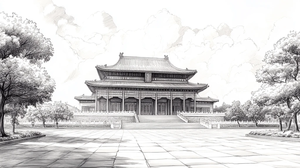 中式传统建筑景观图