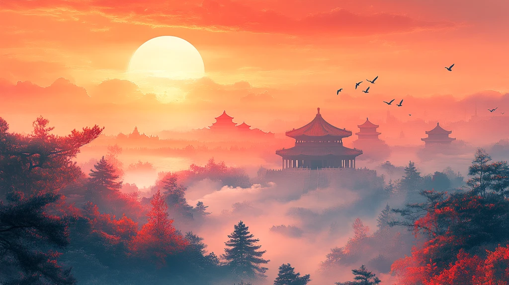 俯瞰视角下的故宫全景