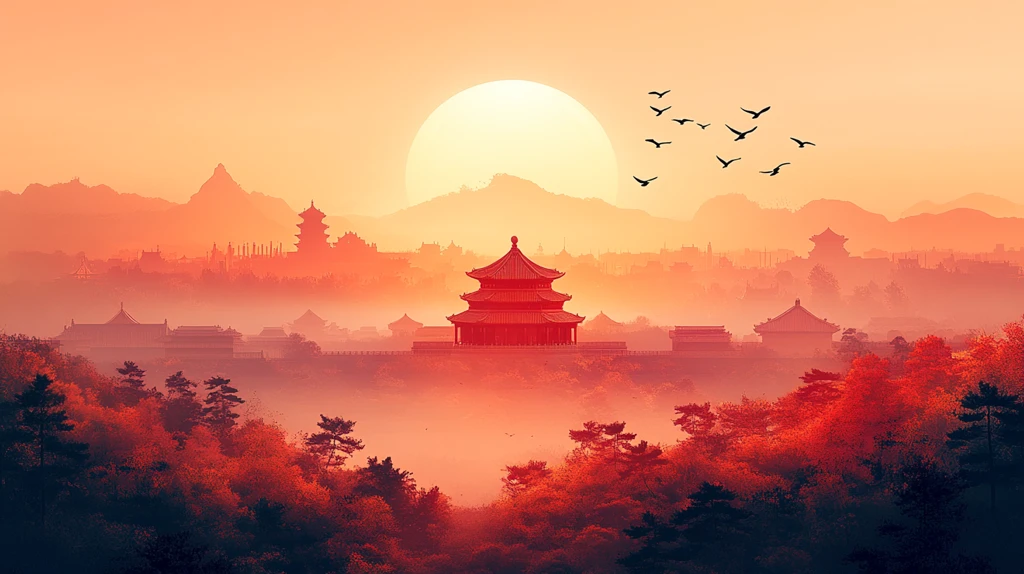 俯瞰视角下的故宫全景