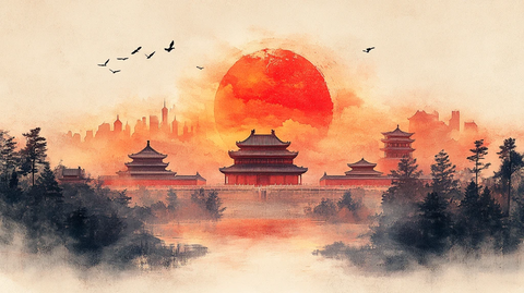 俯瞰视角下的故宫全景