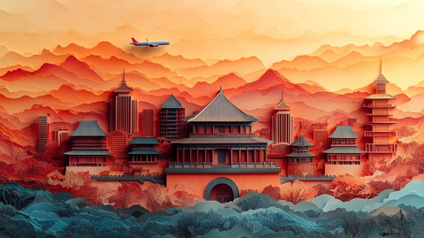 古建与现代建筑结合的城市风光