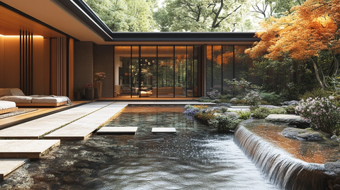 中式庭院景观流水潺潺意境十足