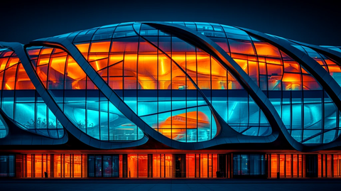 鸟巢夜景灯光璀璨的标志性建筑