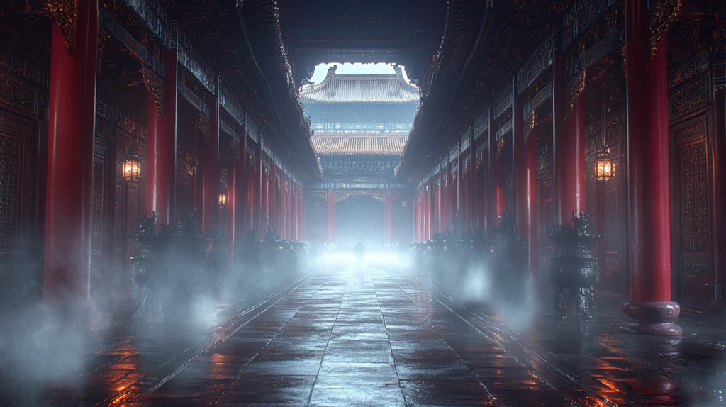 故宫古建筑与水道的宁静景致