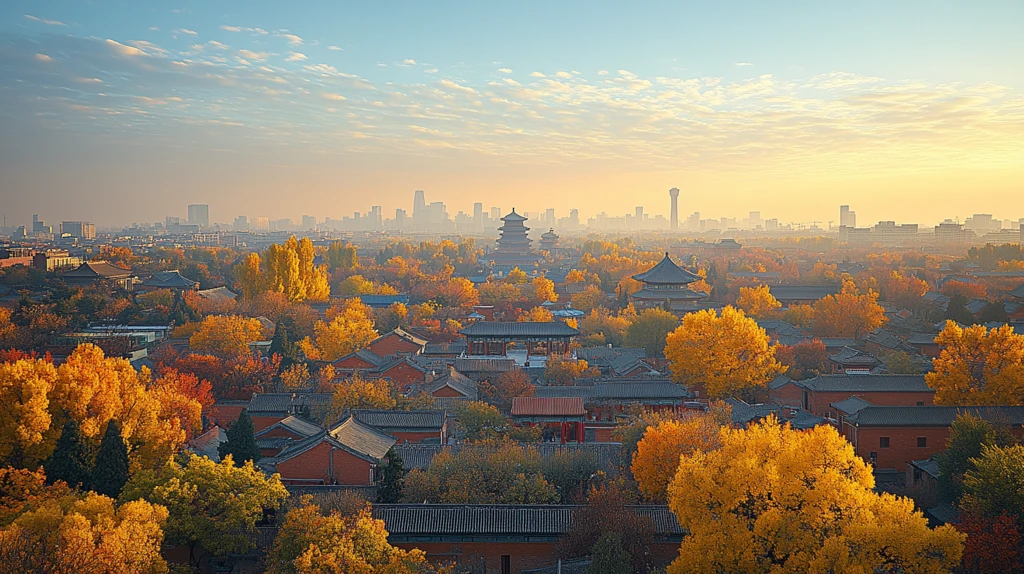 俯瞰故宫古建筑群全景