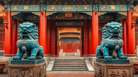 宏伟壮观的中式宫殿建筑全景