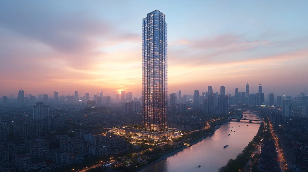 城市中心区高楼林立的繁华景象