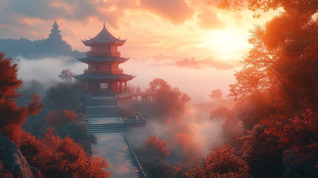 古色古香的传统建筑石阶及精美围栏