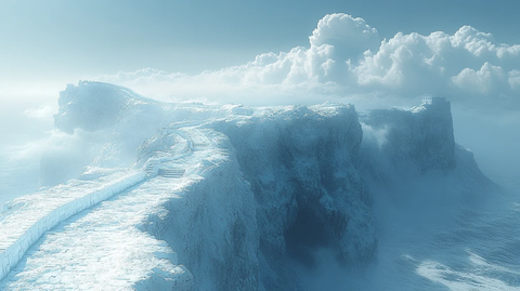 雄伟的万里长城蜿蜒于崇山峻岭间