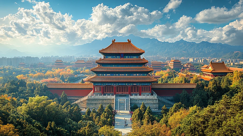 故宫全景鸟瞰图