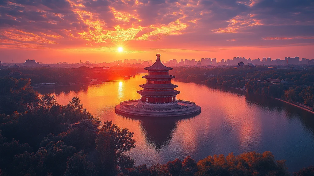 天坛祈年殿全景宏伟壮观的古建筑