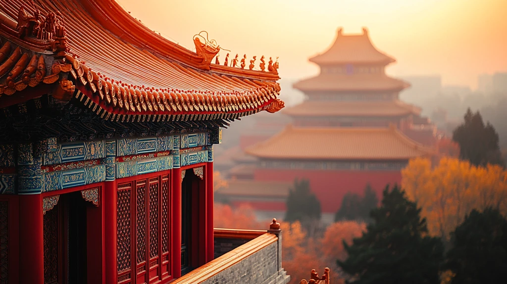 古建筑屋顶飞檐翘角特写