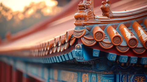 古建筑屋顶飞檐翘角特写