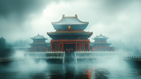 宏伟故宫全景俯瞰展现传统建筑之美