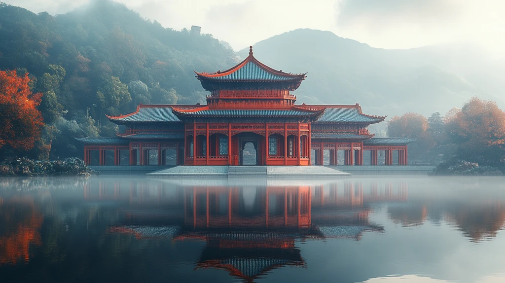 古色古香的中式建筑庭院入口景象