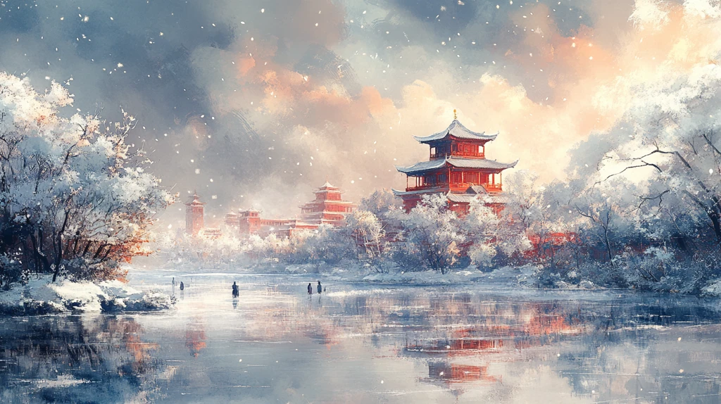 雪中的故宫古建筑尽显庄重肃穆之美