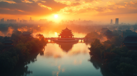 城市住宅区鸟瞰全景