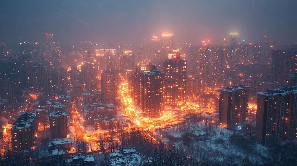 城市住宅区鸟瞰全景