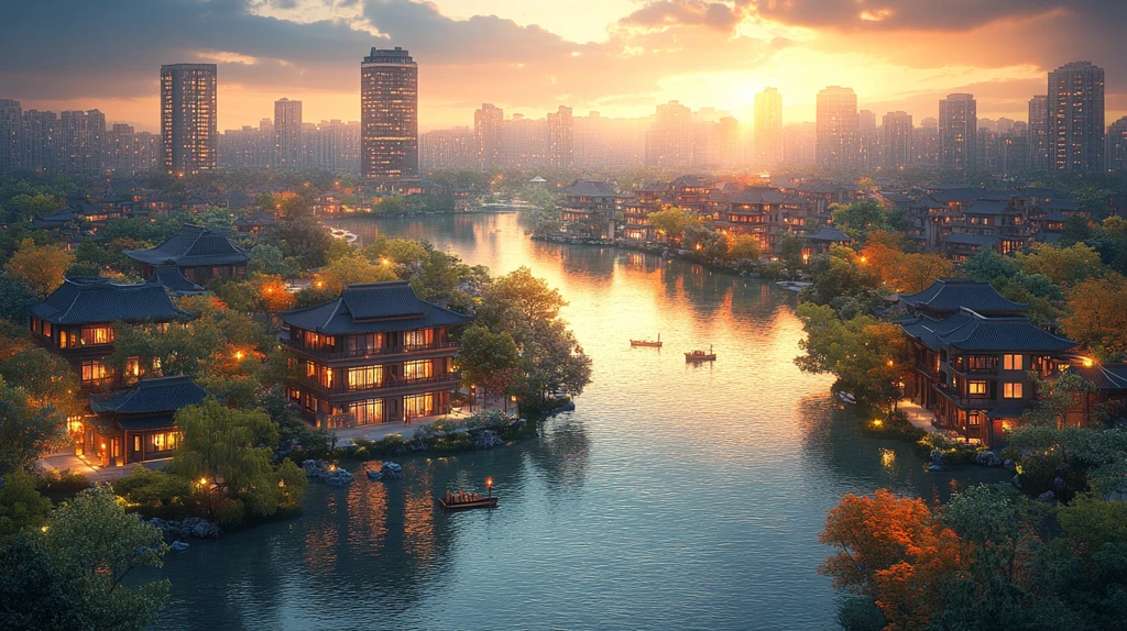 城市住宅区鸟瞰全景