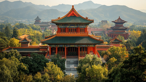 古色古香的传统中式建筑景观