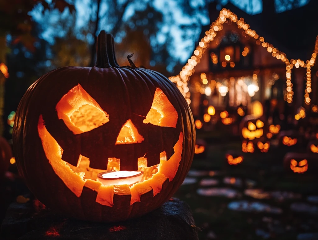 万圣节南瓜屋灯光