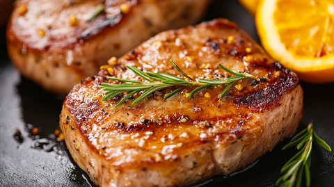 深底上的烤好的里脊肉