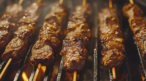 美食夜宵烤牛肉串