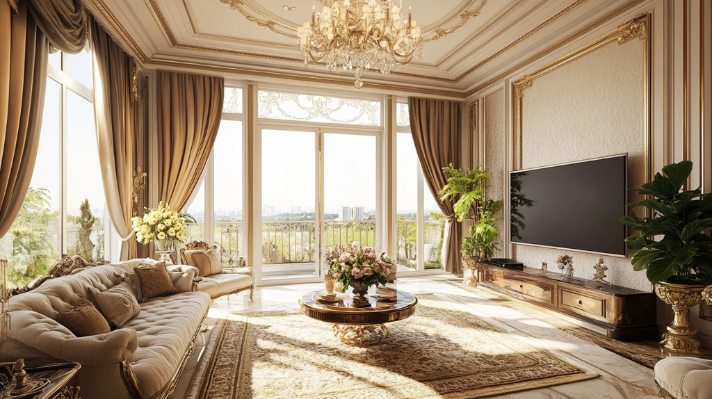 大气客厅落地门窗场景