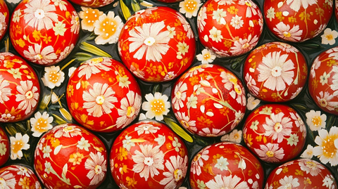 彩绘花卉纹彩蛋