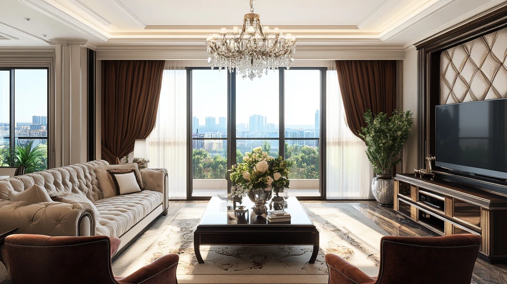 大气客厅落地门窗场景