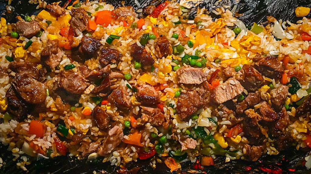 铁板牛肉粒炒饭