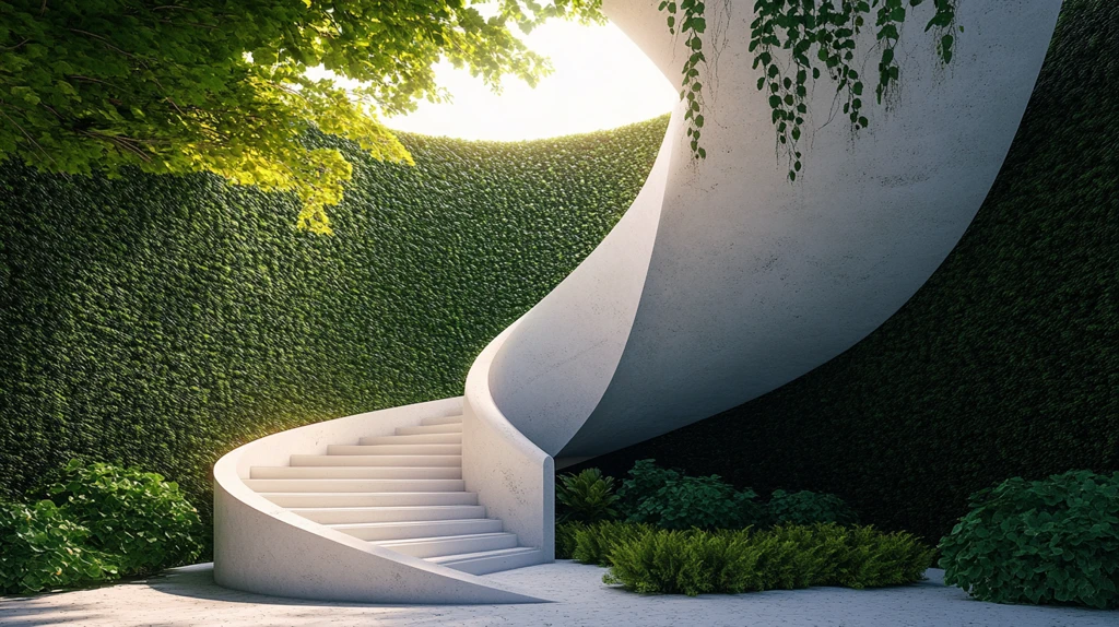 绿色环保阶梯墙