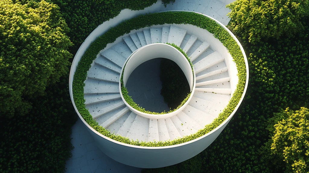 俯拍俯视圆形楼道