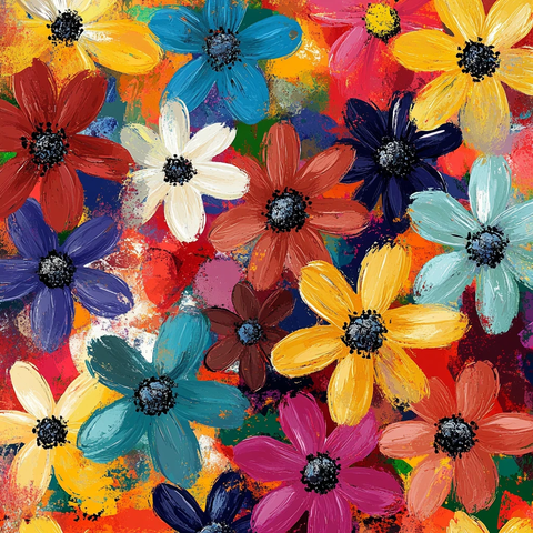 彩色花朵装饰画
