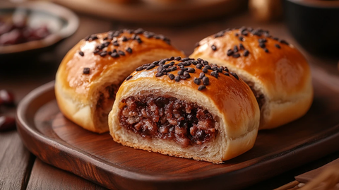 红豆面包图片