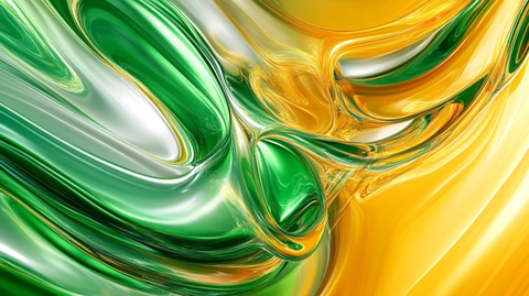 绿色色彩变幻金色波纹